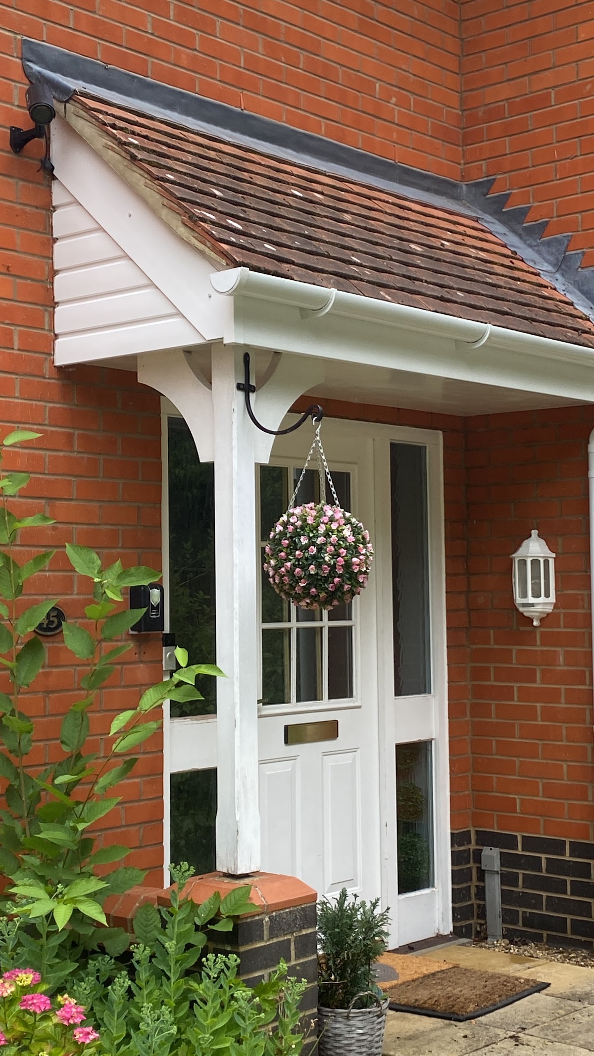 Clean residential entrance and guttering