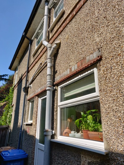 Cleaned windows and building exterior