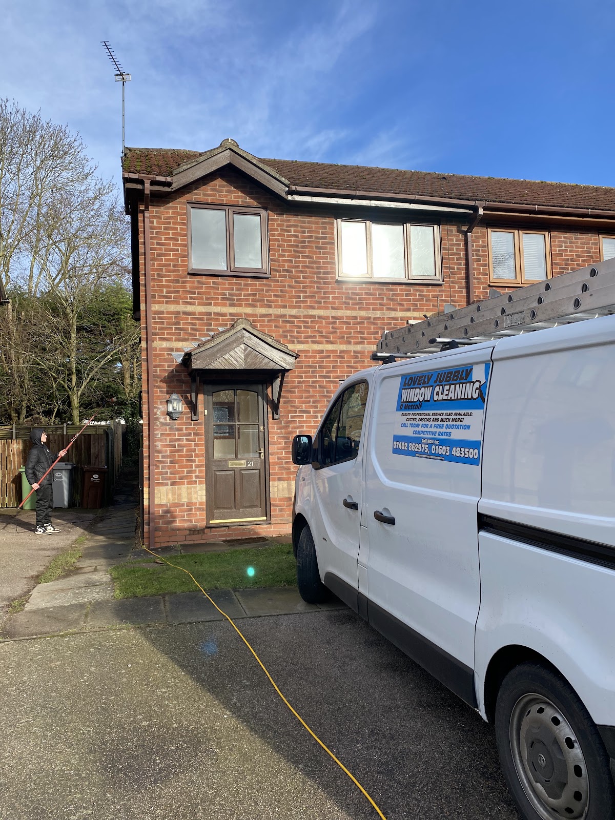 Lovely Jubbly branded van on a residential cleaning job